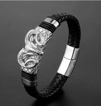 Men's Celestial Steel Leather Bracelet