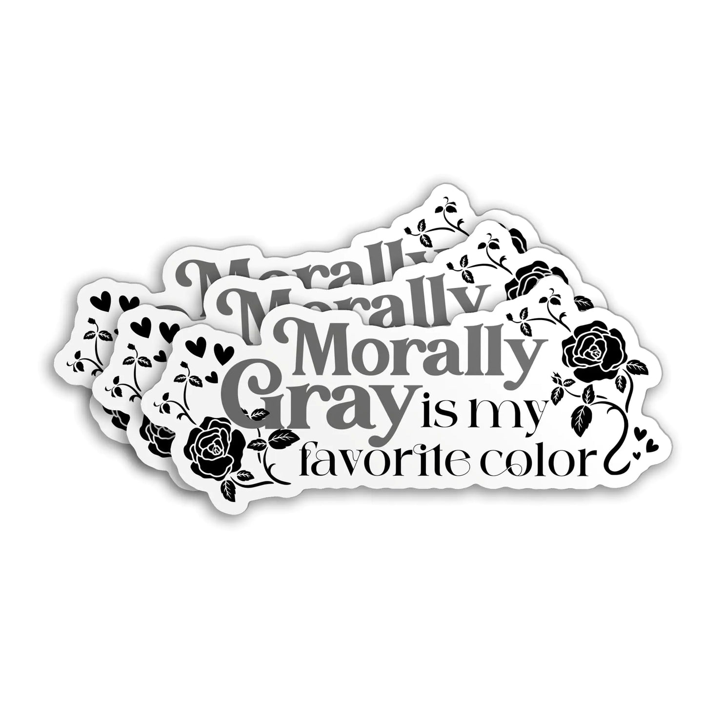 Morally Grey Aesthetic Vinyl Stickers - 3Pcs Waterproof Decal Set